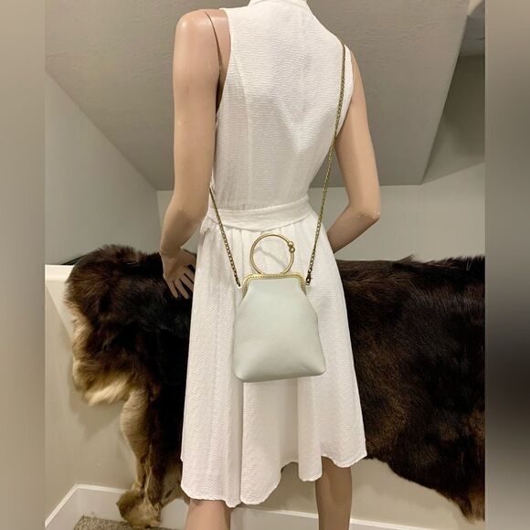 Handsewn Vintage Oriental Style Genuine Leather Kisslock Wristlet/Crossbody - Picture 6 of 13